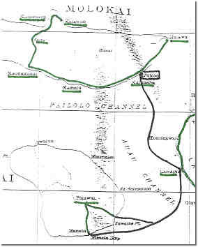 Molokai and Lanai mail routes