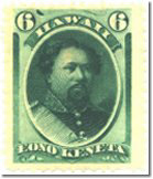 6¢ King Kamehameha V, yellow green