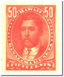 50¢ vermilion, King Lunalilo, Scott No. 48